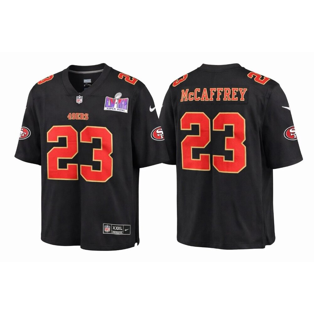 Christian McCaffrey 49ers Black Jersey 3XL Nike Super Bowl LVIII Patch